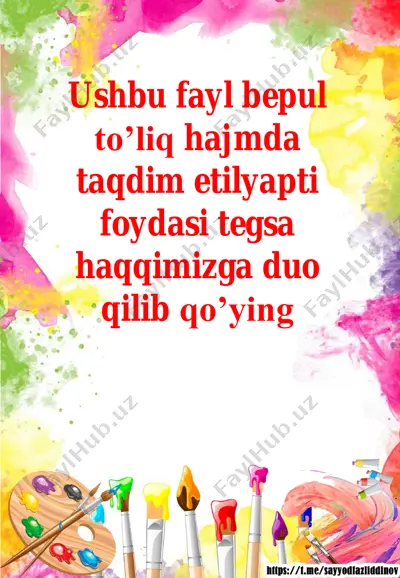 3 sinf tasviriy san'at ko'rgazmalar yillik — PDF