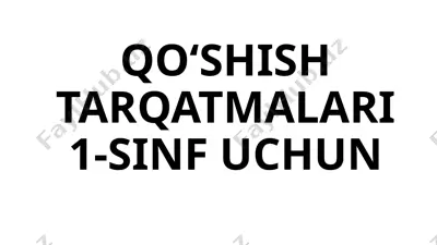 qo'shish kartochka 96 ta 1-s f.jumayeva — PPTX