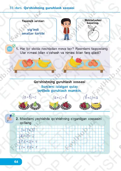 matematika 1-sinf 31-33-darslar — PDF