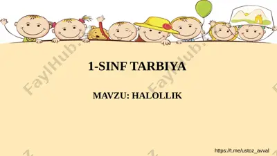 1-sinf tarbiya 21-dars — PPTX