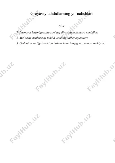 g‘oyaviy tahdidlarning yo‘nalishlari — DOC