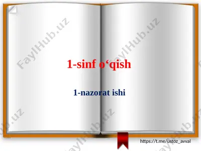1-sinf o‘qish 1-nazorat ishi — PPTX