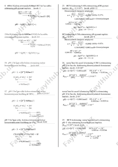 4. ph yechimlari slaydlar — PDF