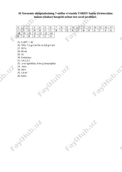al-xorazmiy science g7 javoblari — DOCX