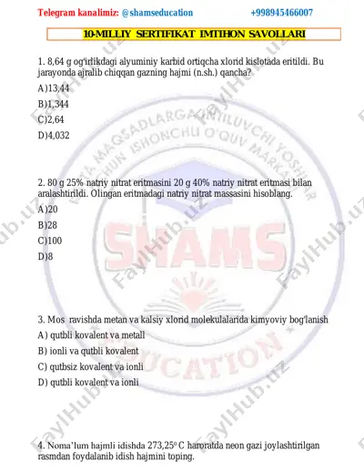 10-mock test kimyo — PDF