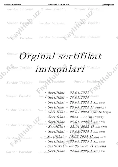 milliy sertifikat kitobcha (kimyosvs ) — PDF