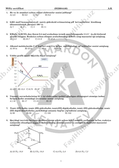 milliy sertifikat (kimyo) — PDF