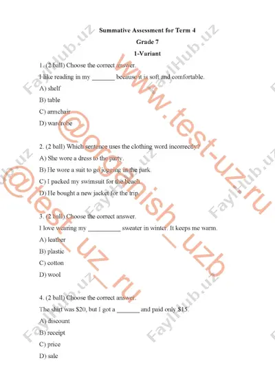 7 sinf english chsb-4 var 1 — PDF