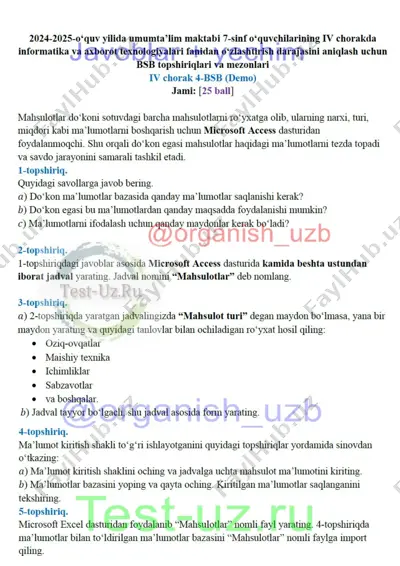 7 sinf informatika bsb-4 demo — DOCX