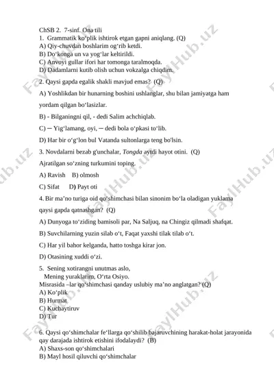7-sinf chsb -2 ona tili demo — DOCX