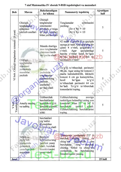 7 sinf matematika bsb-9 demo — DOCX