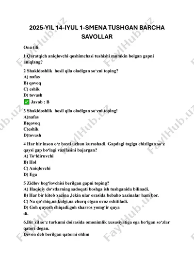 biologiya + kimyo 5 blokli to'liq yechimlari bilan. — PDF