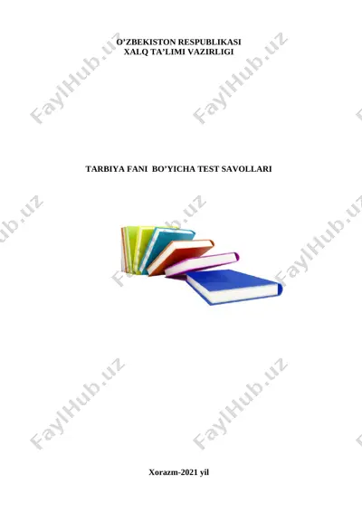 tarbiya fanidan test bloki — DOCX