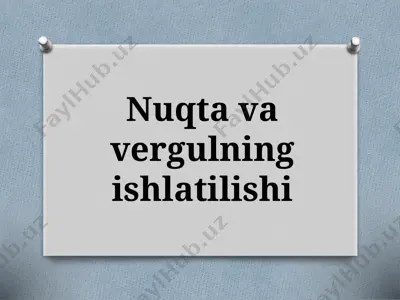 5-sinf. nuqta va vergulning ishlatilishi — PPTX