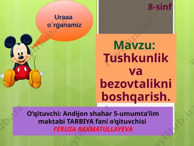 8.8 tushkunlik va bezovtalik — PPTX