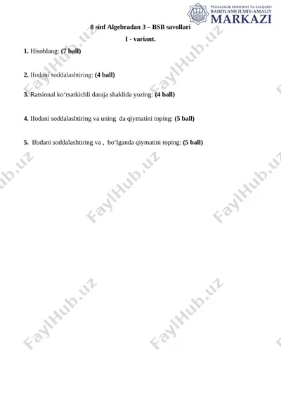 8_sinf_algebra_bsb_3_1_var_2_chorak_@summativ_formativ_baholash — DOCX