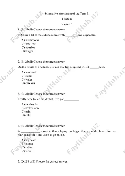 8_sinf_ingliz_tili_1_chsb_3_variant@summativ_formativ_baholash — PDF