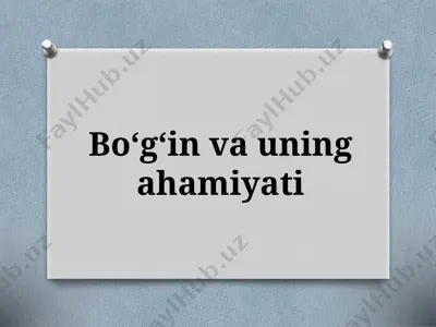 5-sinf. bo‘g‘in va uning ahamiyati — PPTX
