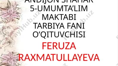 5-s jonivorlarga g'amxo'rlik qilish — PPTX