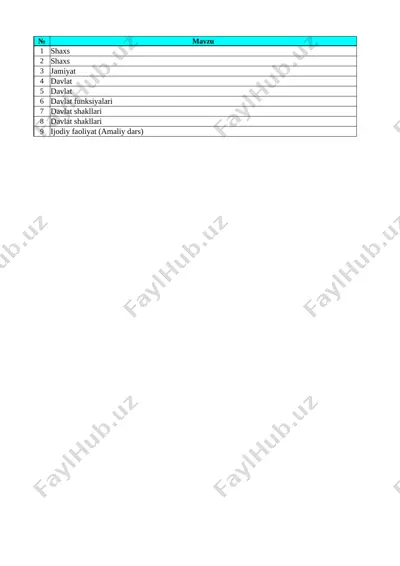 8-sinf huquq 1-chorak — XLSX