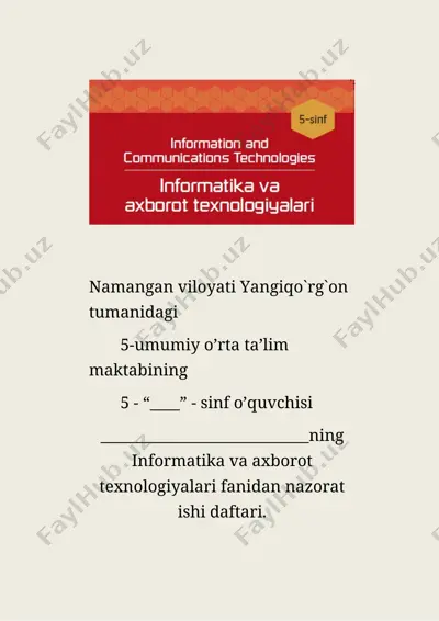 nazorat savollari 5 sinf 2023 — DOCX