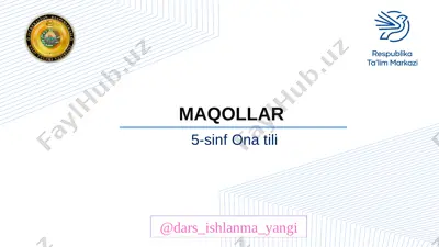 5-sinf ona tili 105-106.maqollar+ — PPTX
