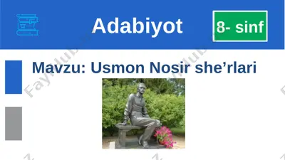 8.usmon nosir she'rlari — PPTX