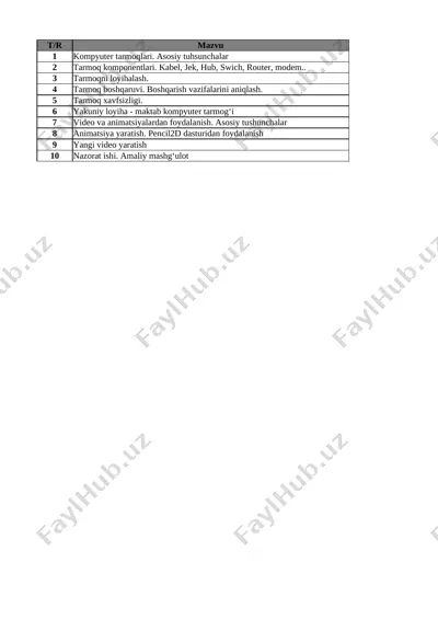 8-sinf informatika 3-chorak @e_baza_ishreja — XLSX