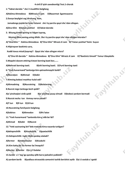4-s.1-chorak.test.o`qish..2-test — PDF