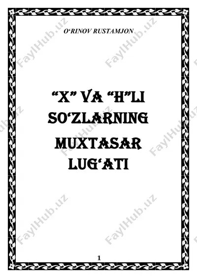 “x” va “h”li — PDF