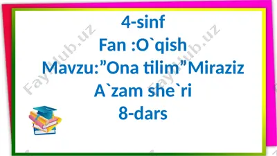 4-s.o`qish.ona tilim.8-dars — PPTX