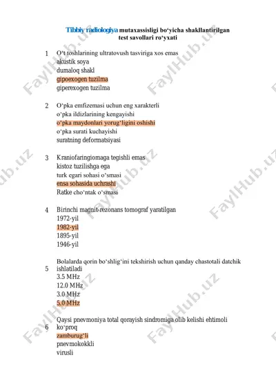 tibbiy radiologiya javoblari @argos_med — PDF