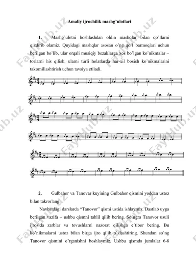 amaliy ijrochilik mashg’ulotlari — DOCX