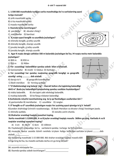 6-sinf tabiiy fan 7-nazorat ishi — DOCX