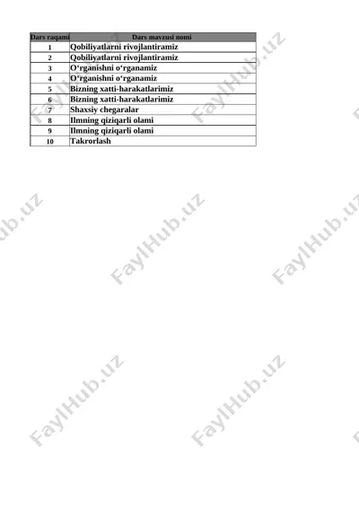 4-sinf tarbiya 3-chorak — XLSX