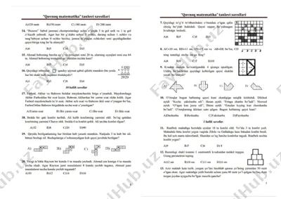 quvnoq matematika test — DOCX