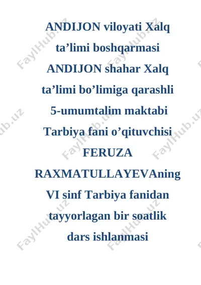 6-sinf_oila qadriyatlar beshigi — DOCX