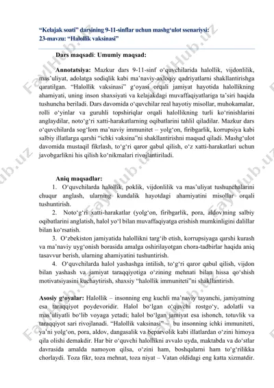kelajak soati 9-11-sinf 23-mavzu — PDF