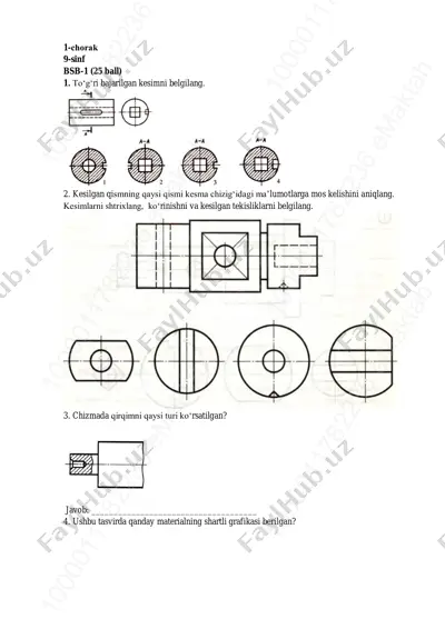 9-sinf chizmachilik 1-bsb @summativ_formativ_baholash — PDF