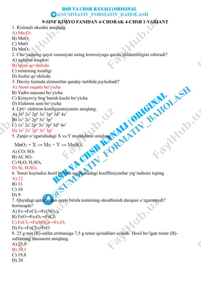 9_sinf_kimyo_4_chsb_1_var_javoblari_@summativ_formativ_baholash — PDF