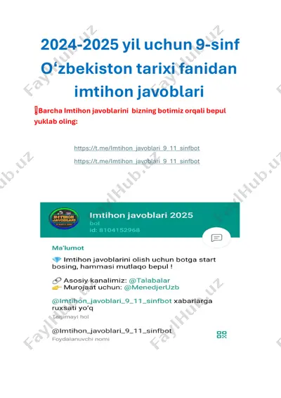 9 uzb tarix javoblari — PDF