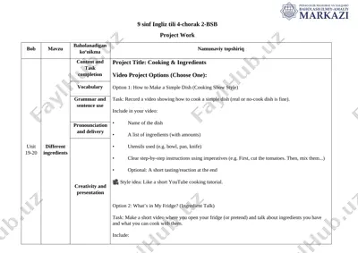 9-sinf ingliz tili 4-chorak bsb-2 demo — DOCX