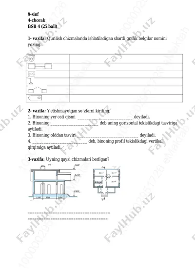 9-sinf chizmachilik 4-bsb @summativ_formativ_baholash — PDF