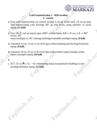 9_sinf_geometriya_2_bsb_1_var_2_chorak_@summativ_formativ_baholash — DOCX