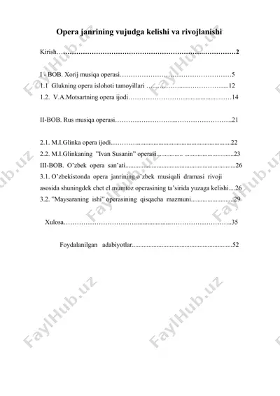 opera janrining vujudga kelishi va rivojlanishi — DOCX
