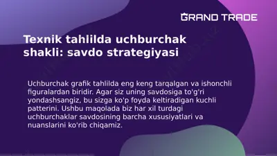 texnik tahlilda uchburchak shakli savdo strategiyasi — PDF