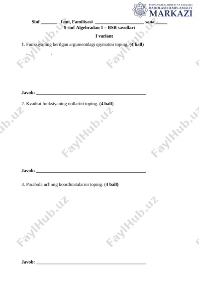 9_sinf_algebra_1_chorak_1_variant_bsb_@summativ_formativ_baholash — DOCX