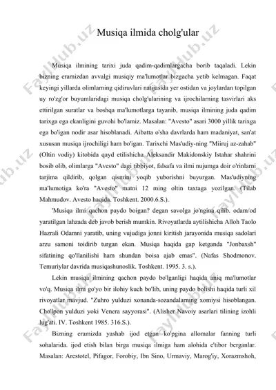 musiqa ilmida cholg'ular — DOC