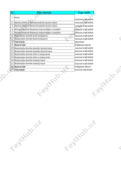 9-sinf ozb tarixi 1-chorak — XLSX