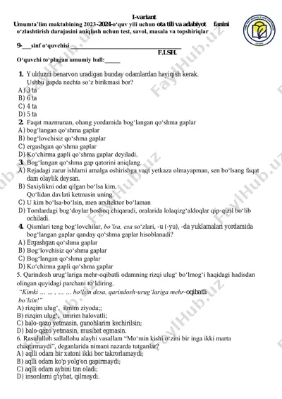 9-sinf-ona tili-1-v — PDF